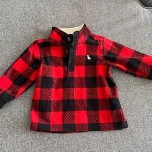Carter's Red and Black Plaid Fleece Jacket